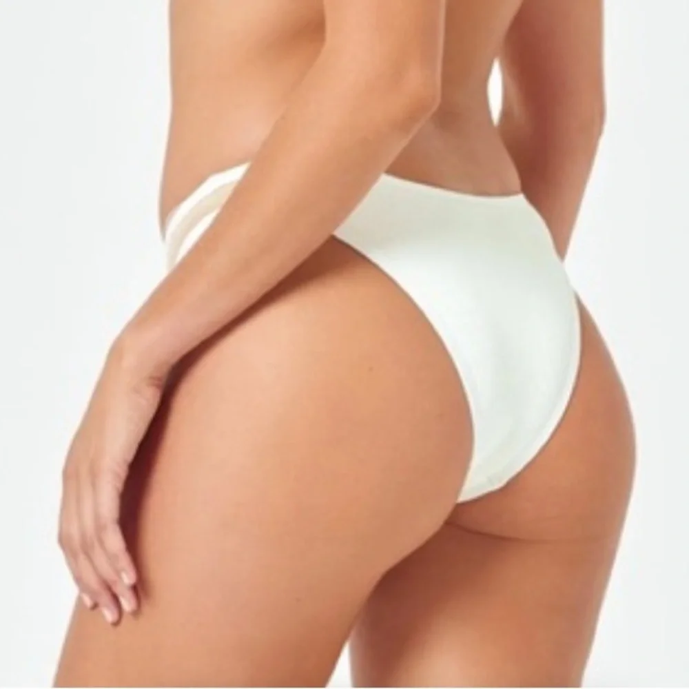 L*Space Cream mesh side Bikini Swimwear bottom S
